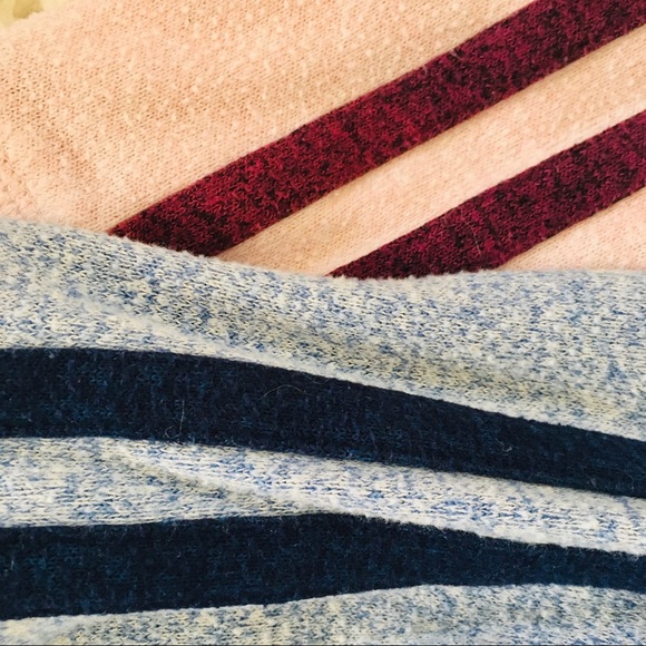 Two 2 retro stripe sleeve zip up hoodies - Picture 2 of 12